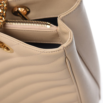 Saint Laurent Grain De Poudre Matelasse Chevron Monogram Shopping Bag Nude Powder 10 of 18
