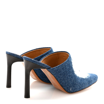 Loewe Ripped Denim 90 Mules Washed Denim 5 of 9