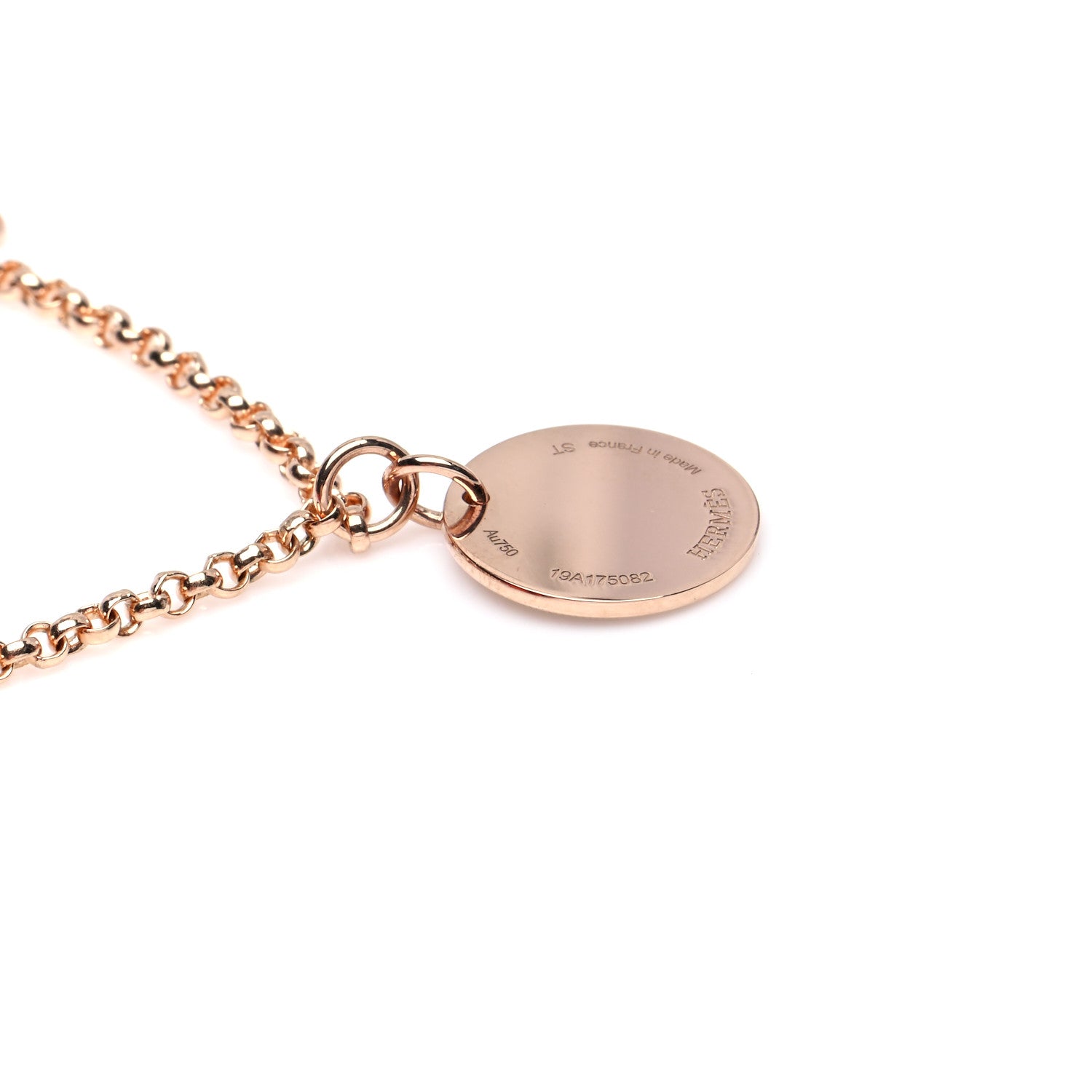 Hermes 18K Rose Gold Diamond PM Ex-Libris Bracelet ST 5 of 7
