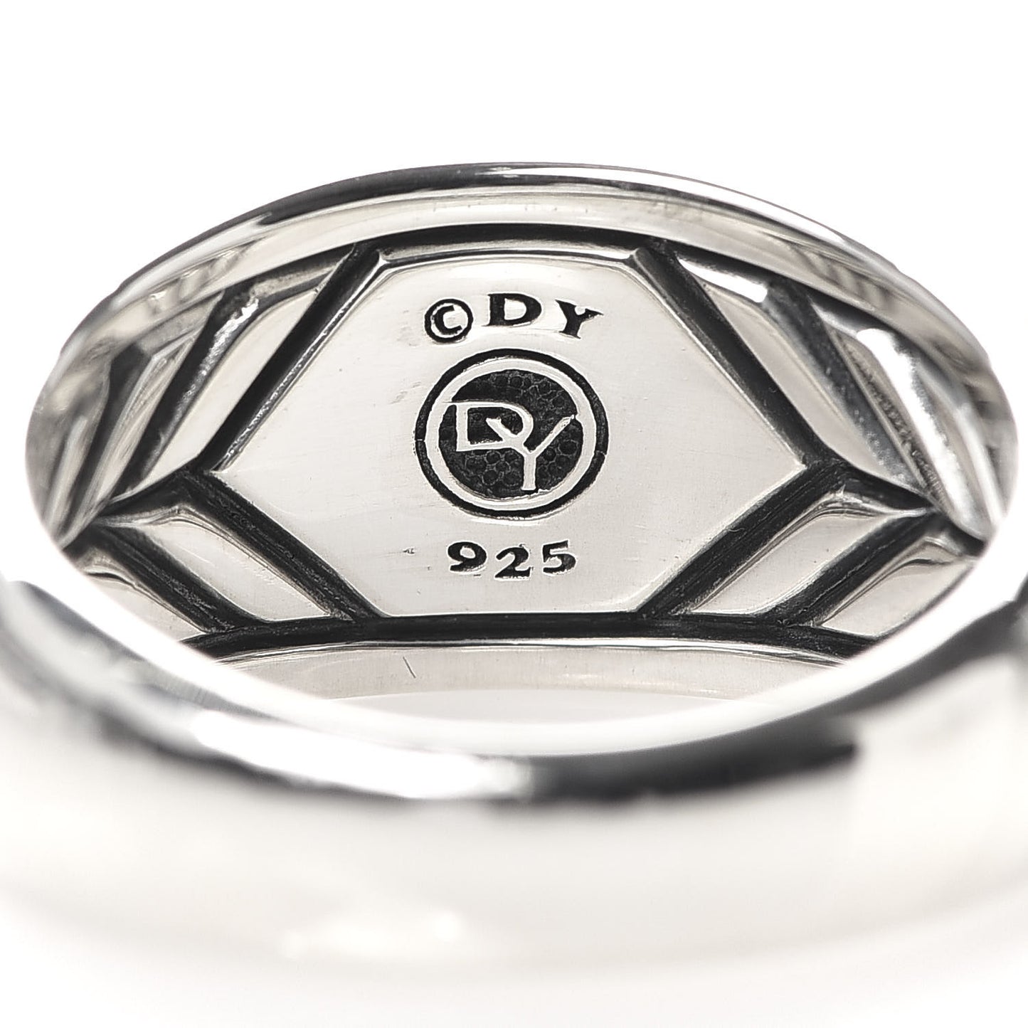 Sterling Silver Black Diamond Signet Ring 62 10