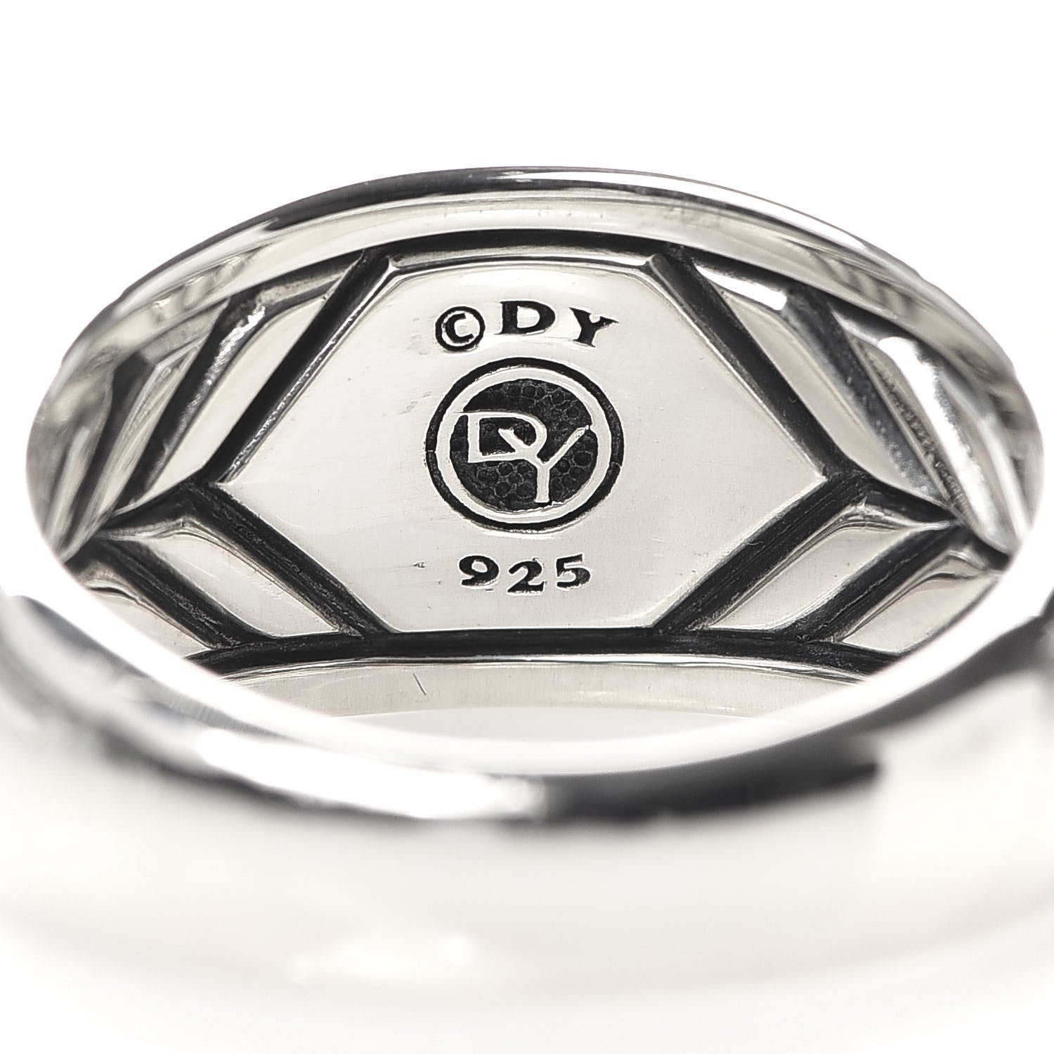 David Yurman Sterling Silver Black Diamond Signet Ring 62 10 5 of 6