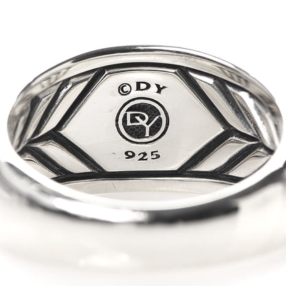 David Yurman Sterling Silver Black Diamond Signet Ring 62 10 5 of 6