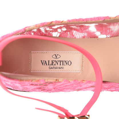 Valentino Garavani Lace Ankle Strap Ballerina Flats 39.5 Framboise 8 of 9