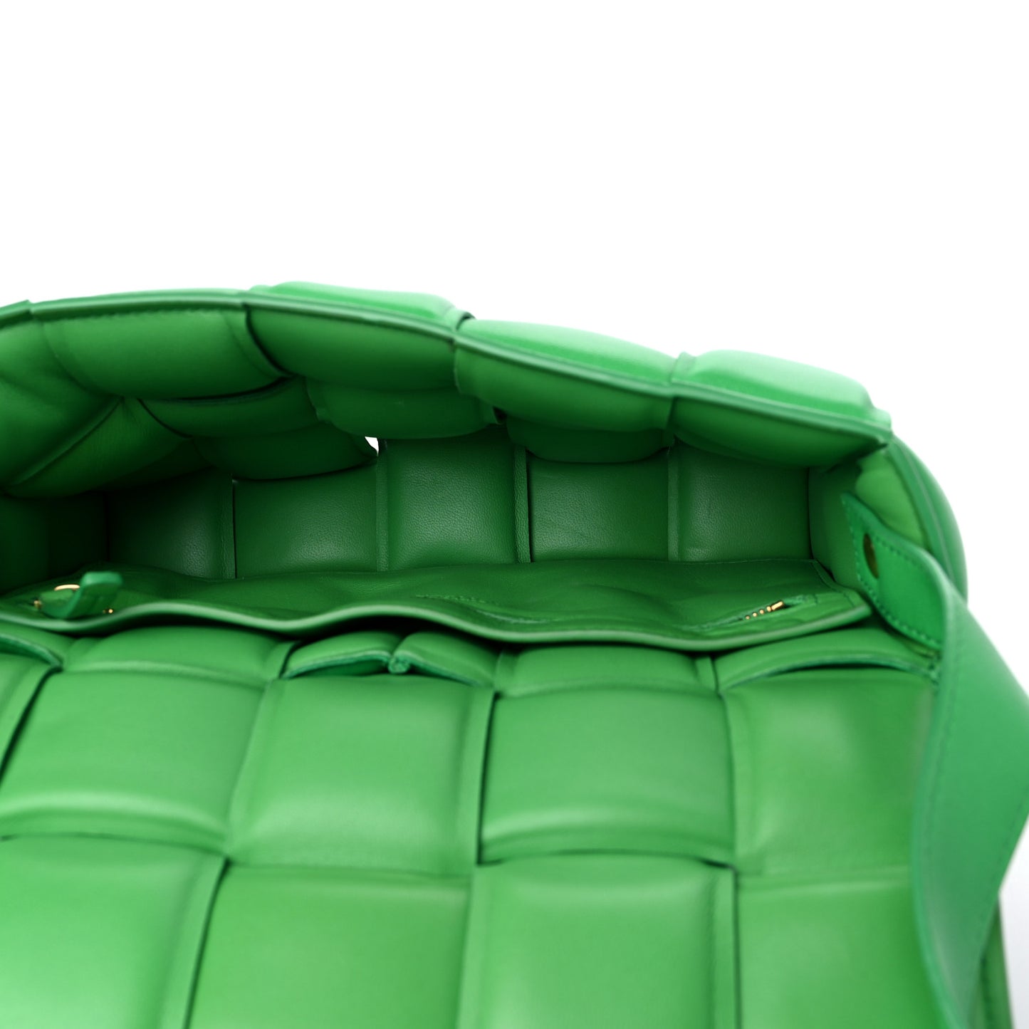 Nappa Maxi Intreccio Padded Cassette Crossbody Bag Grass