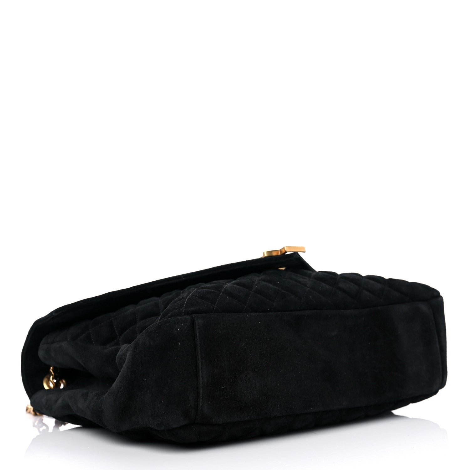 Saint Laurent Suede Mixed Matelasse Tri-Quilt Large Monogram Envelope Satchel Black 4 of 25