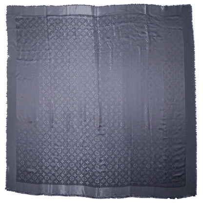Louis Vuitton Monogram Silk Wool Shine Shawl Anthracite 3 of 5