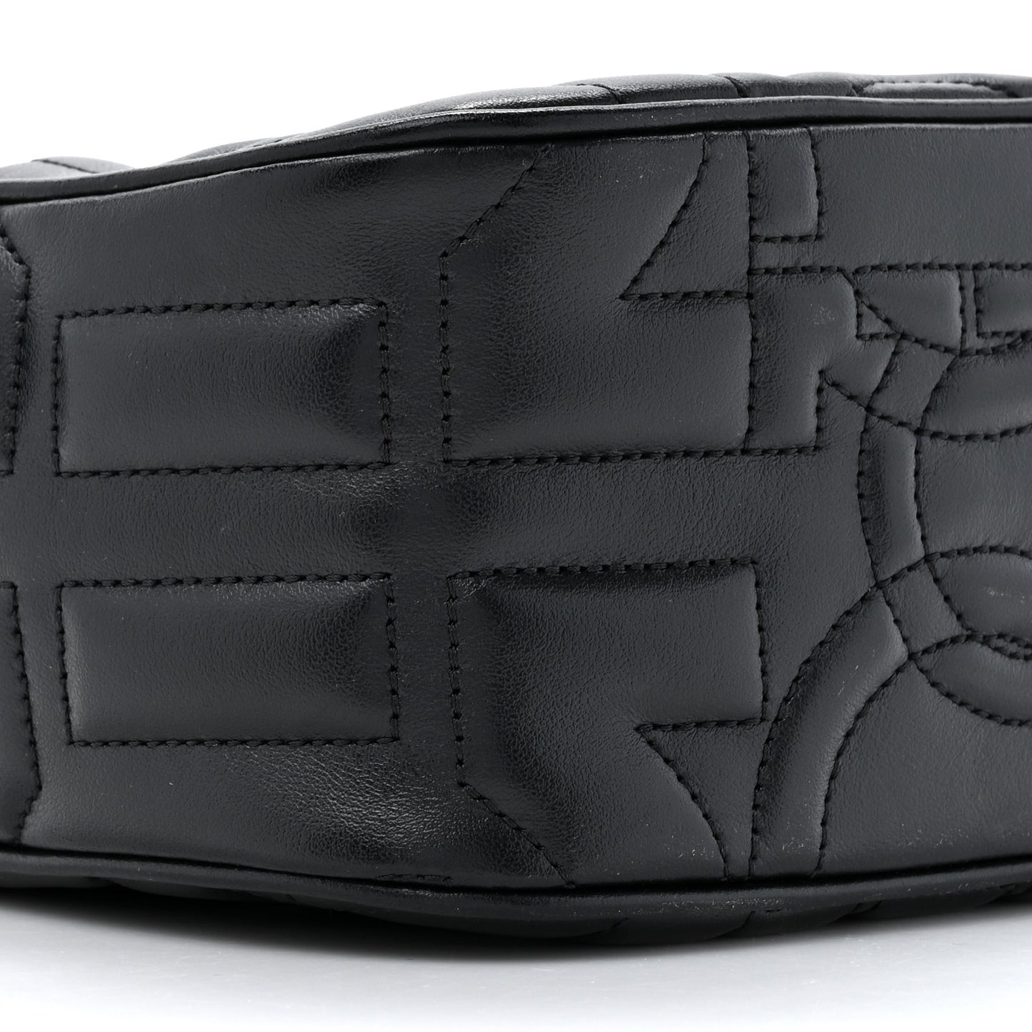SALVATORE FERRAGAMO Calfskin Quilted Gancini Camera Bag Black