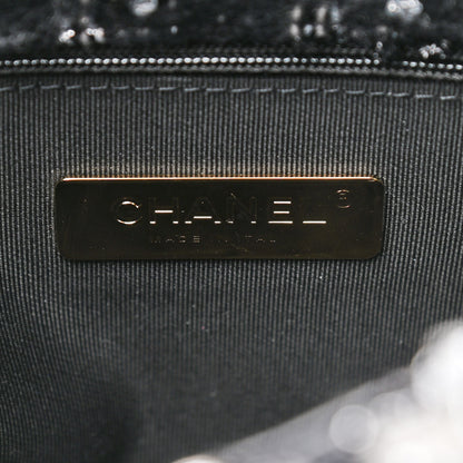 Chanel Tweed Quilted Large Chanel 19 Flap Black Silver Ecru 7 of 8