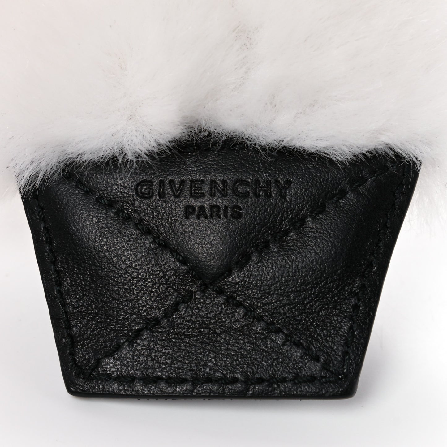 Faux Fur Logo Bag Strap White