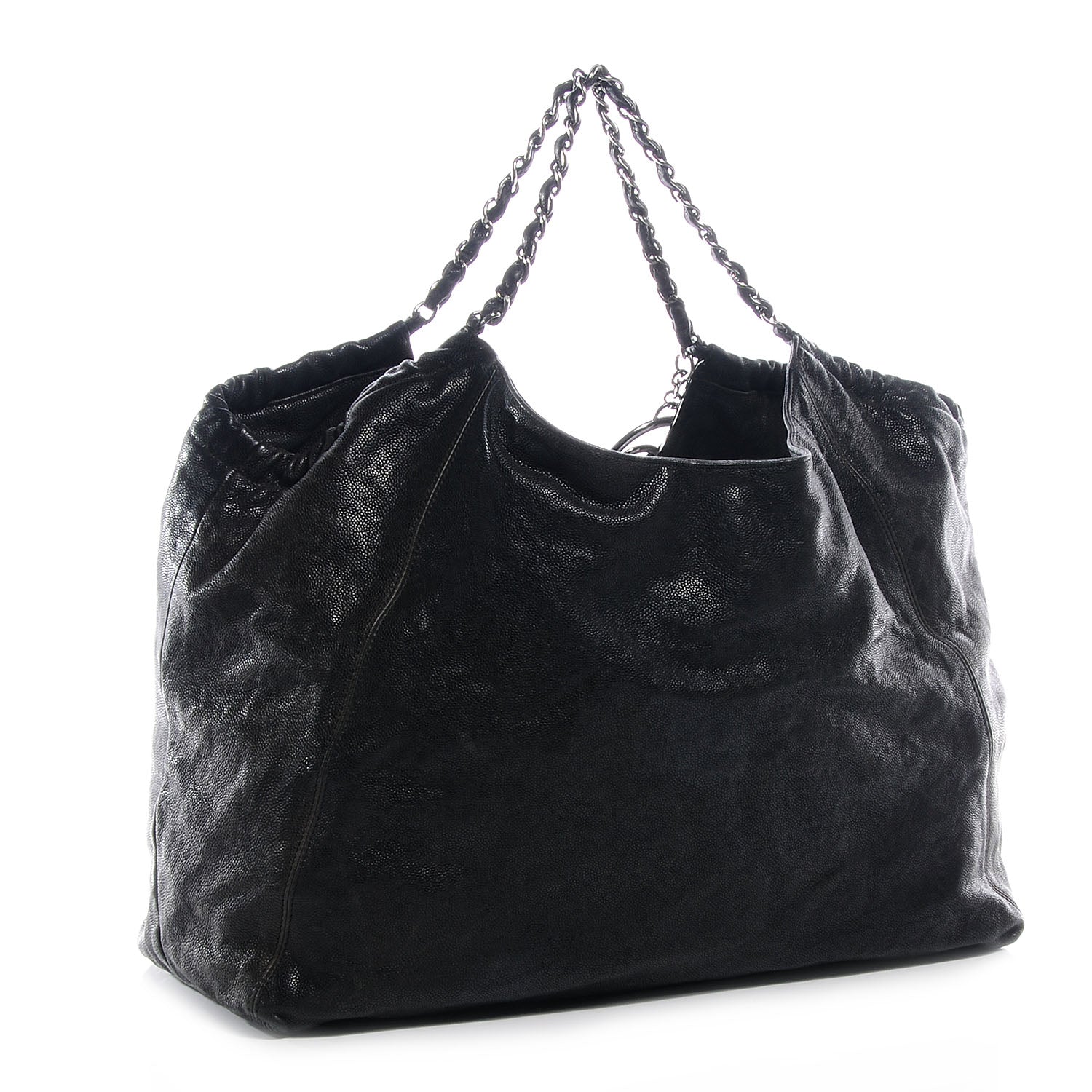 Chanel Distressed Caviar XL Coco Cabas Black 3 of 7