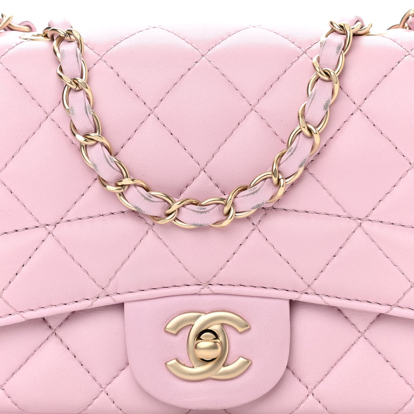 Lambskin Quilted Mini Mademoiselle Chic Flap Pink