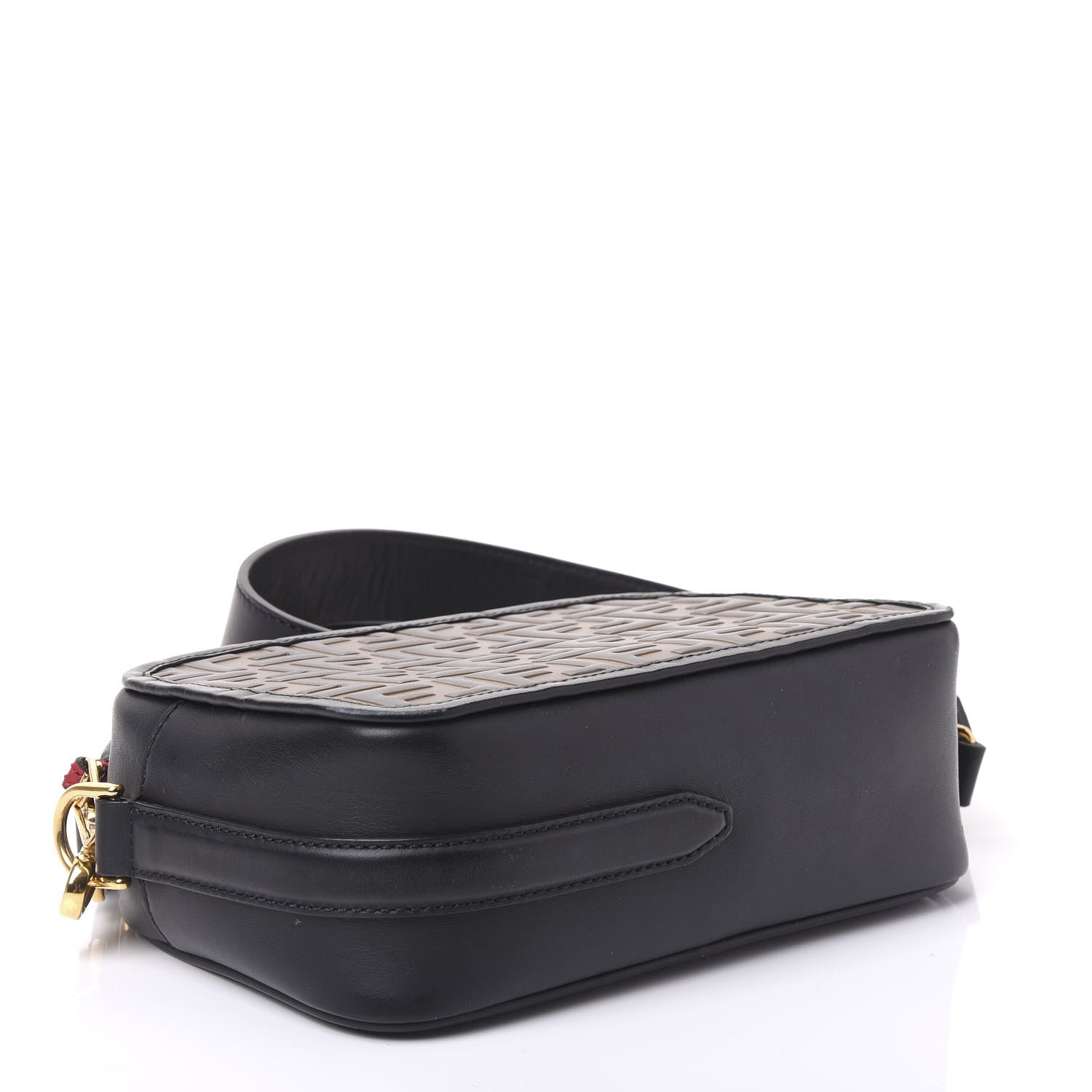 Fendi Vitello Century F is Fendi Bi-Color FF 1974 Embossed Camera Case Maya Black 3 of 9