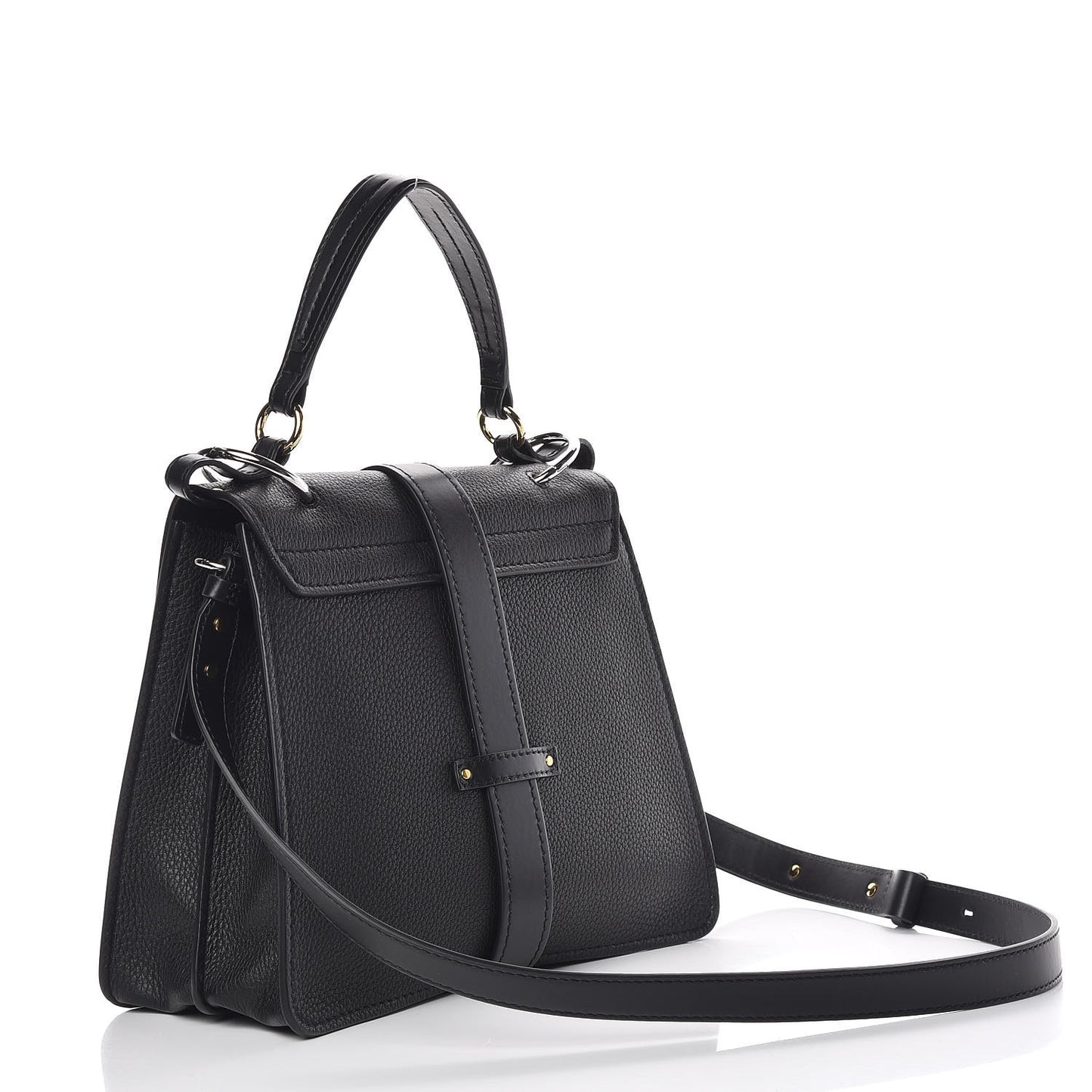 Grained Calfskin Medium Aby Day Shoulder Bag Black