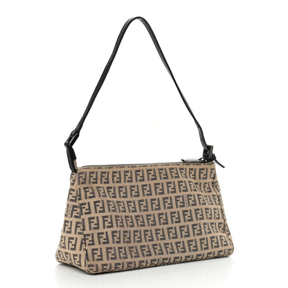 Fendi Zucchino Vitello Pochette Beige Black 3 of 14