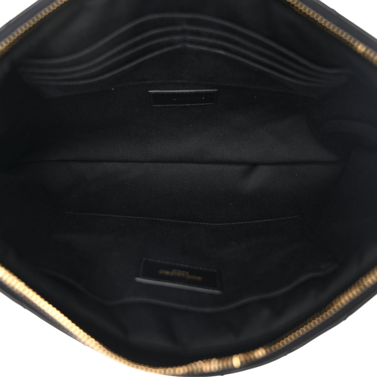Calfskin Matelasse Chevron Monogram Document Holder Black