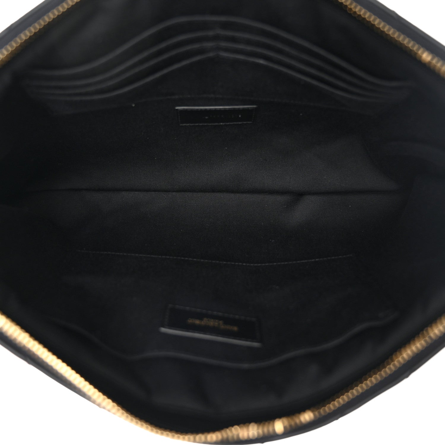 Saint Laurent Calfskin Matelasse Chevron Monogram Document Holder Black 5 of 9