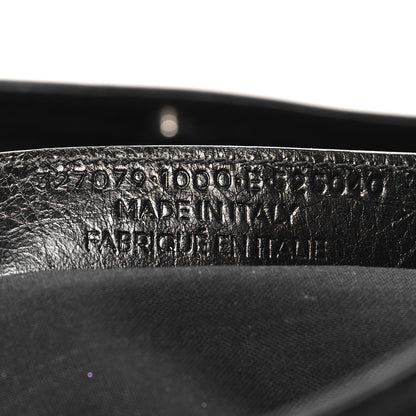 Balenciaga Agneau Giant 12 Silver Hardware Envelope Strap Clutch Black 10 of 14