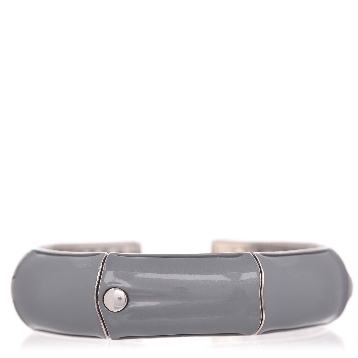 John Hardy Sterling Silver Enamel Bamboo Cuff Gray 1 of 5