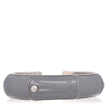John Hardy Sterling Silver Enamel Bamboo Cuff Gray 1 of 5