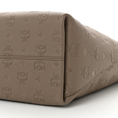 MCM Calfskin Ottomar Monogram Medium Klara Shopper Tote Dove 9 of 9