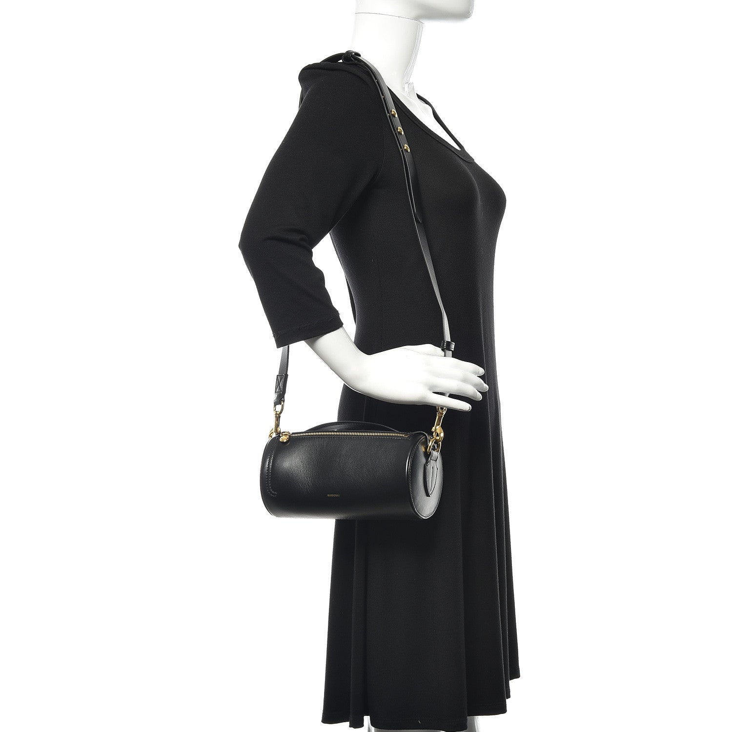Burberry Calfskin Kingdom The Barrel Bag Black 2 of 10
