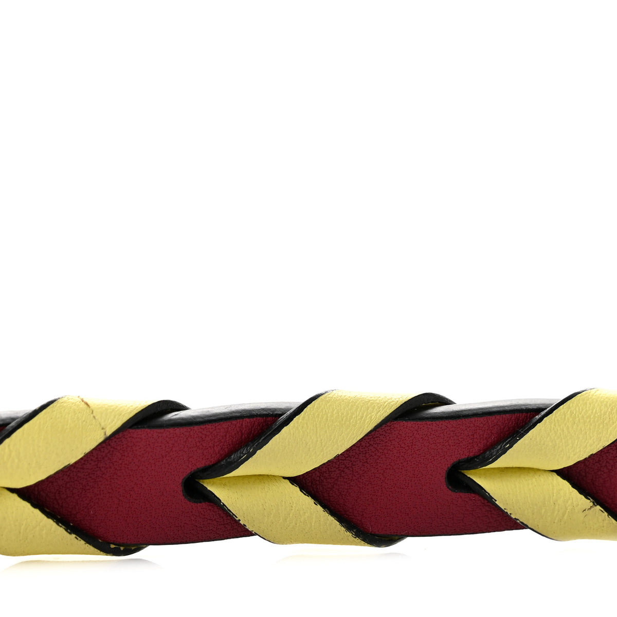 Calfskin Braided Strap Red Yellow
