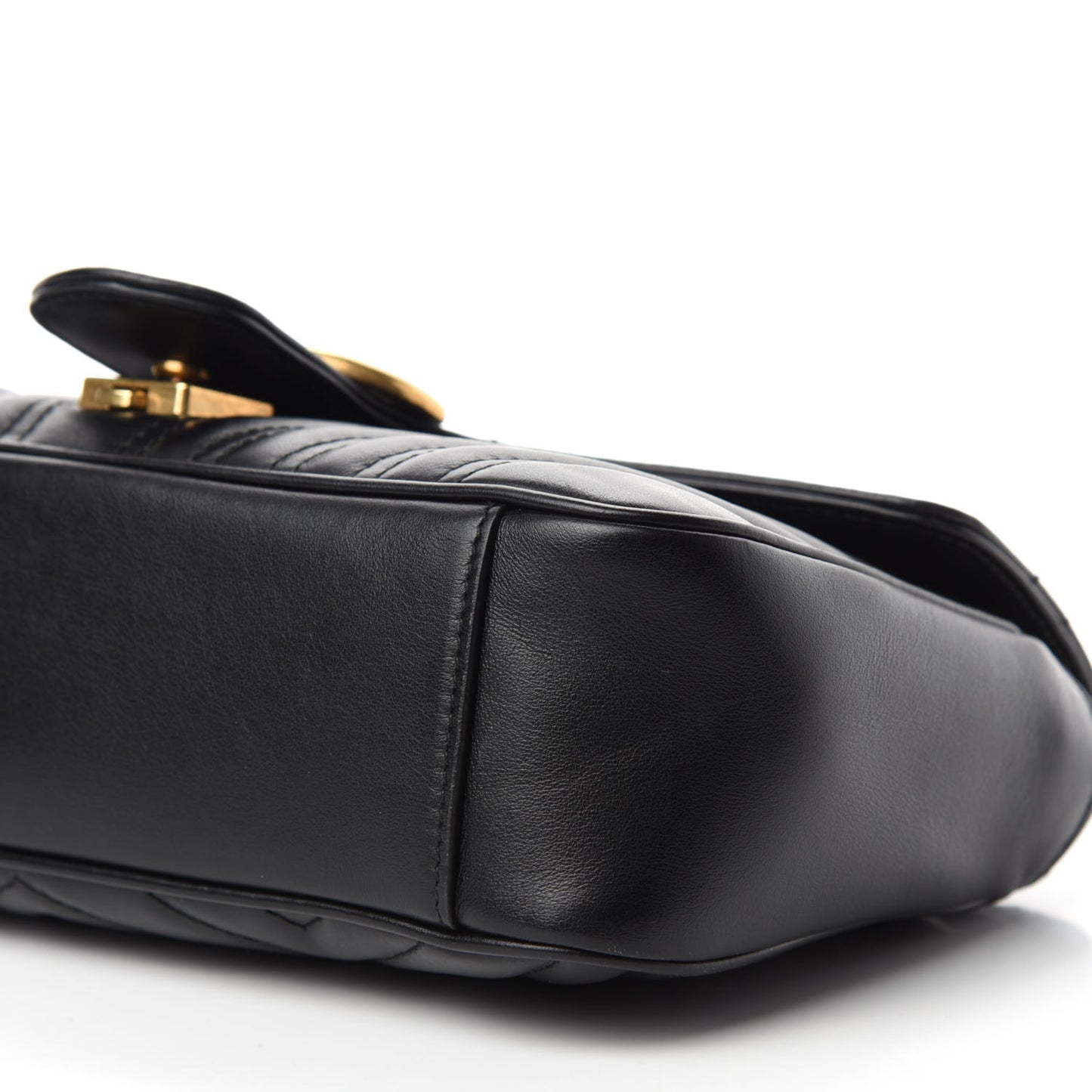 Calfskin Matelasse Small GG Marmont Shoulder Bag Black