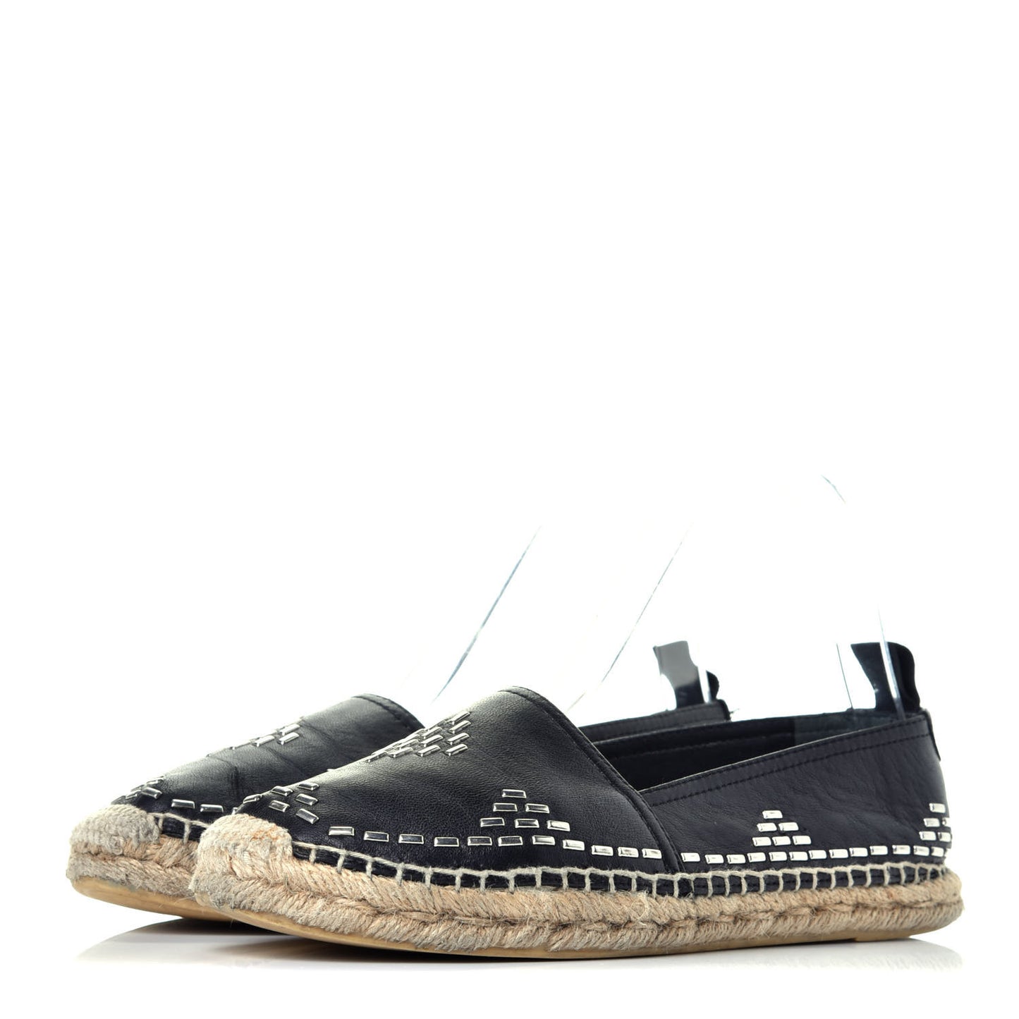 Nappa Studded Espadrilles 36.5 Black