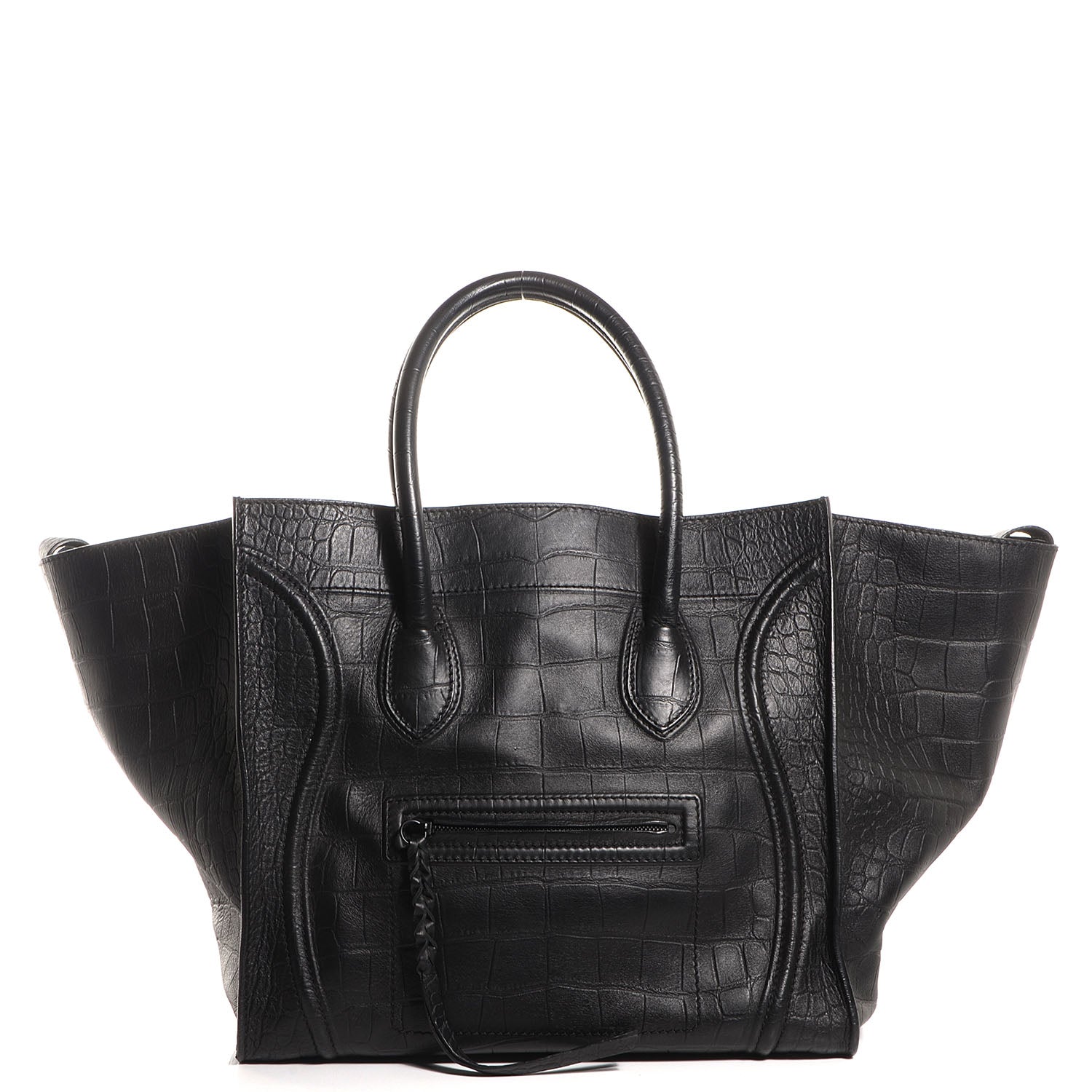 Celine Crocodile Embossed Large Phantom Luggage Black 1 of 7