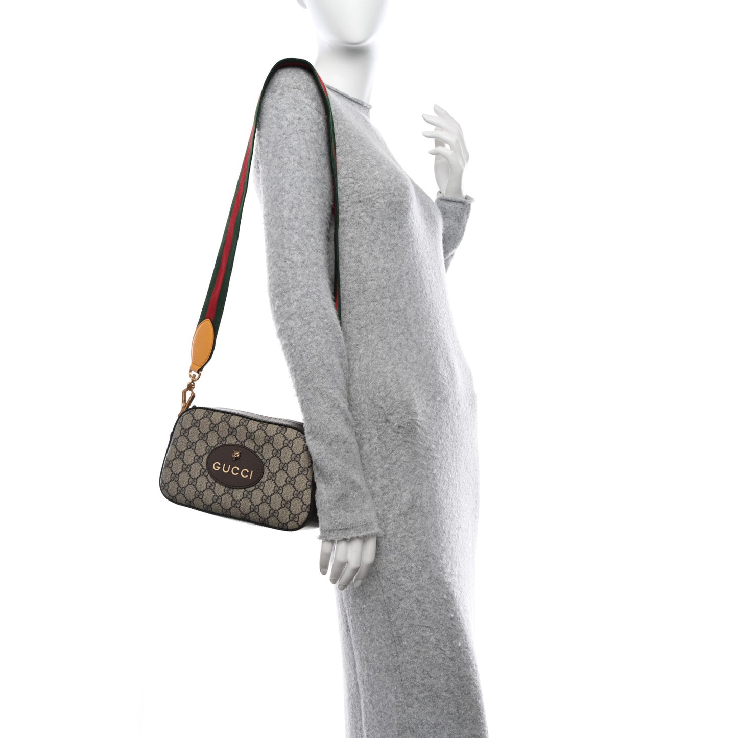GG Supreme Monogram Web Neo Vintage Shoulder Bag Beige New Acero Crop