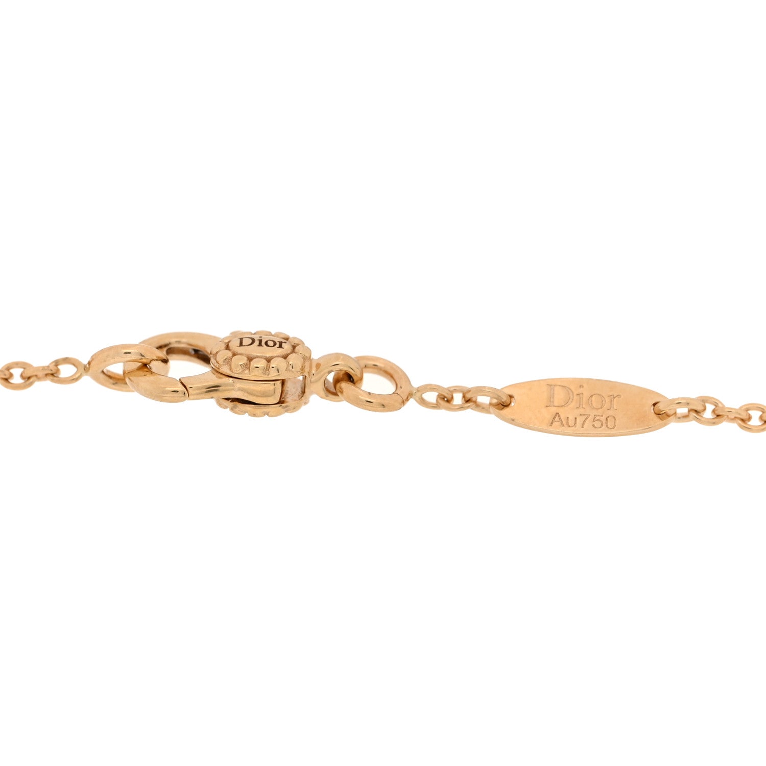 Christian Dior 18K Yellow Gold Diamond Mother of Pearl Rose Des Vents Hand Jewel Bracelet 3 of 4