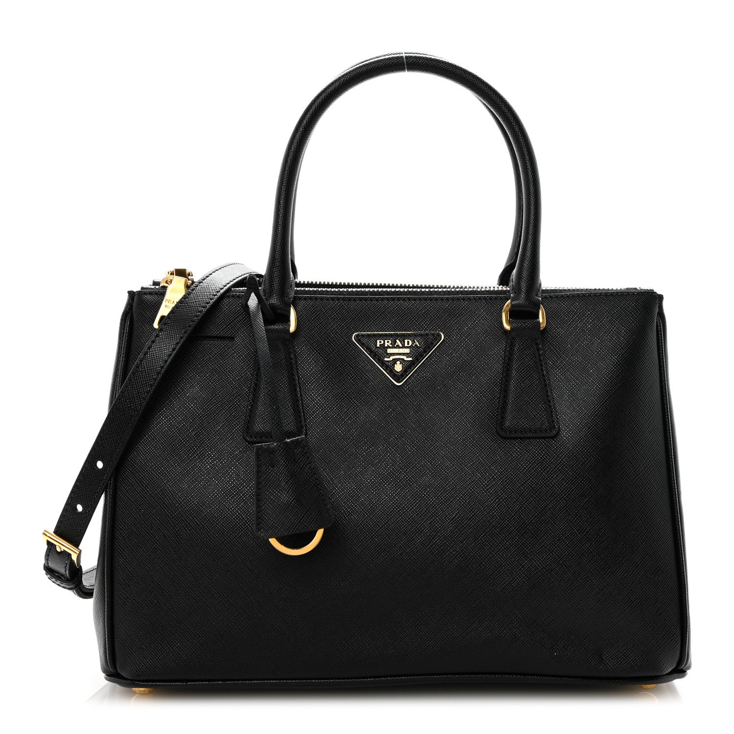 Prada Saffiano Small Galleria Double Zip Tote Black 1 of 12
