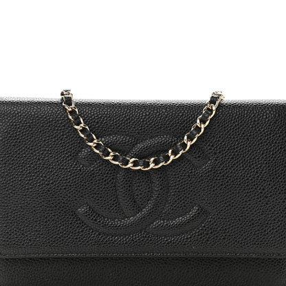 Chanel Caviar Timeless CC Wallet On Chain WOC Black 9 of 11