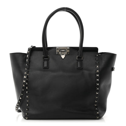 Valentino Garavani Vitello Rockstud Double Handle Tote Black 1 of 10