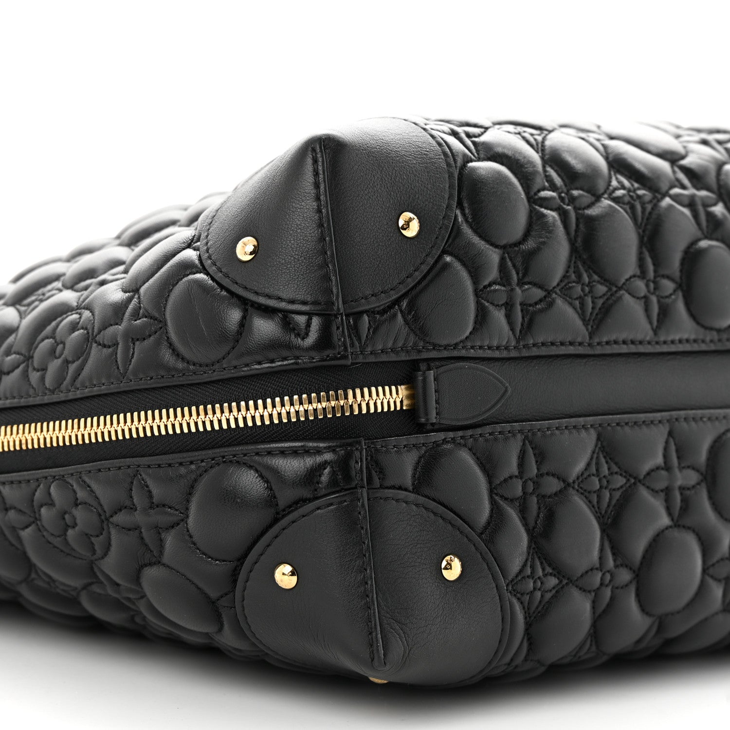 Louis Vuitton Lambskin Quilted Flowers Triangle Softy Black 8 of 10