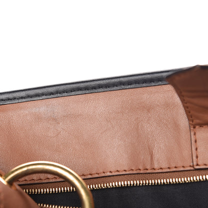 Fendi Vitello Century Opaco F is Fendi Bi-Color Regular Runaway Satchel Corteccia Black 11 of 22