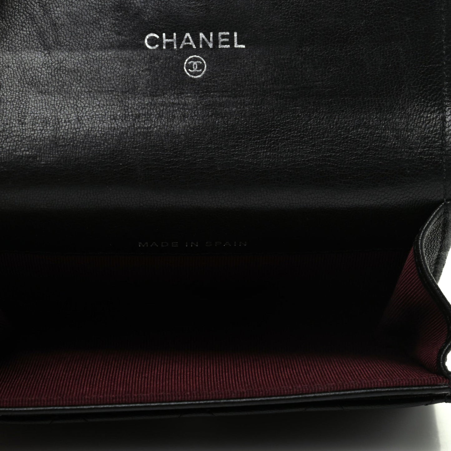 Lambskin Quilted Flap Card Holder Black