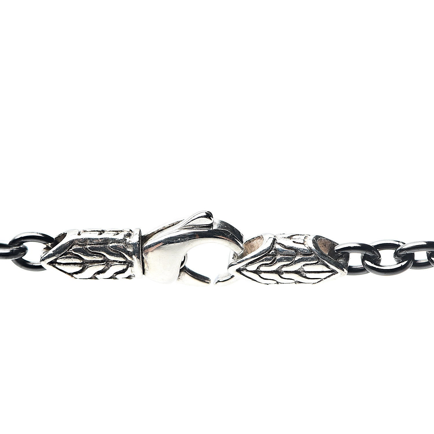 John Hardy Titanium Sterling Silver Hematite Mens Drop Pendant Necklace 5 of 6