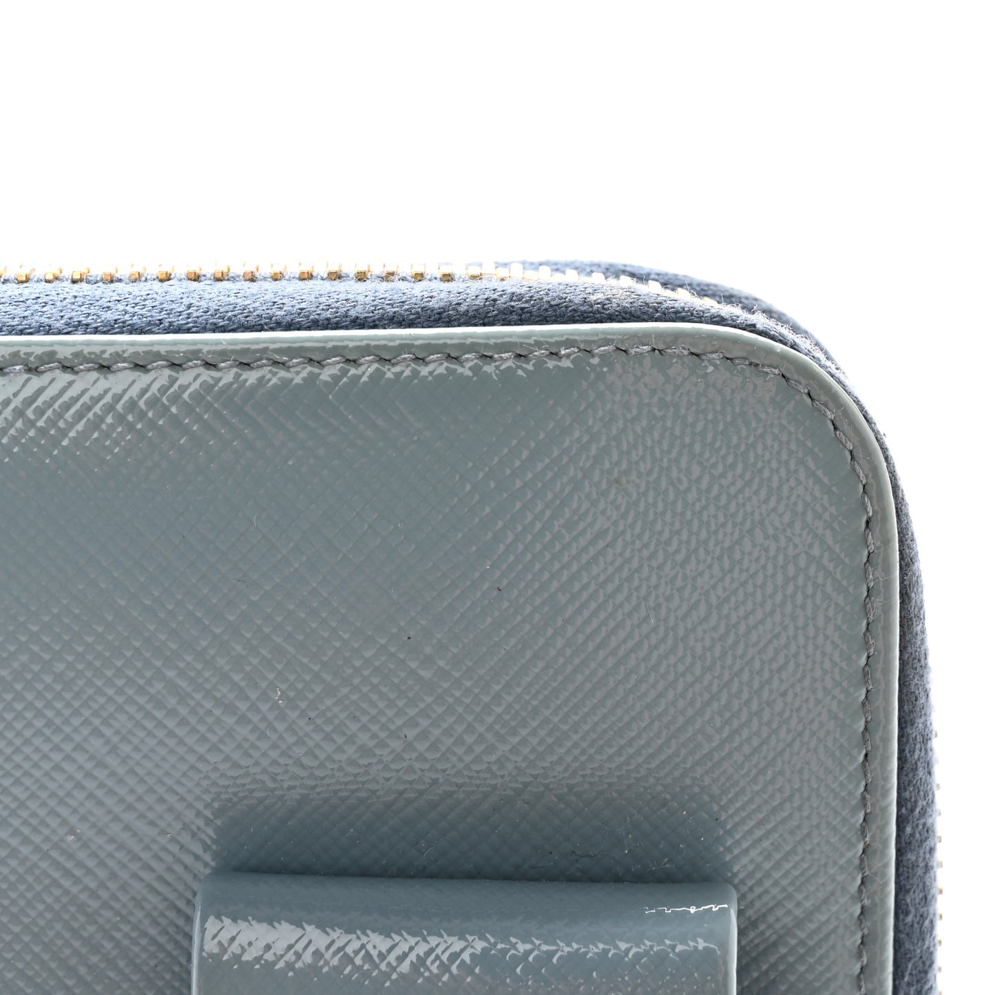 Saffiano Vernice Fiocco Bow Zip Around Wallet Fiordaliso