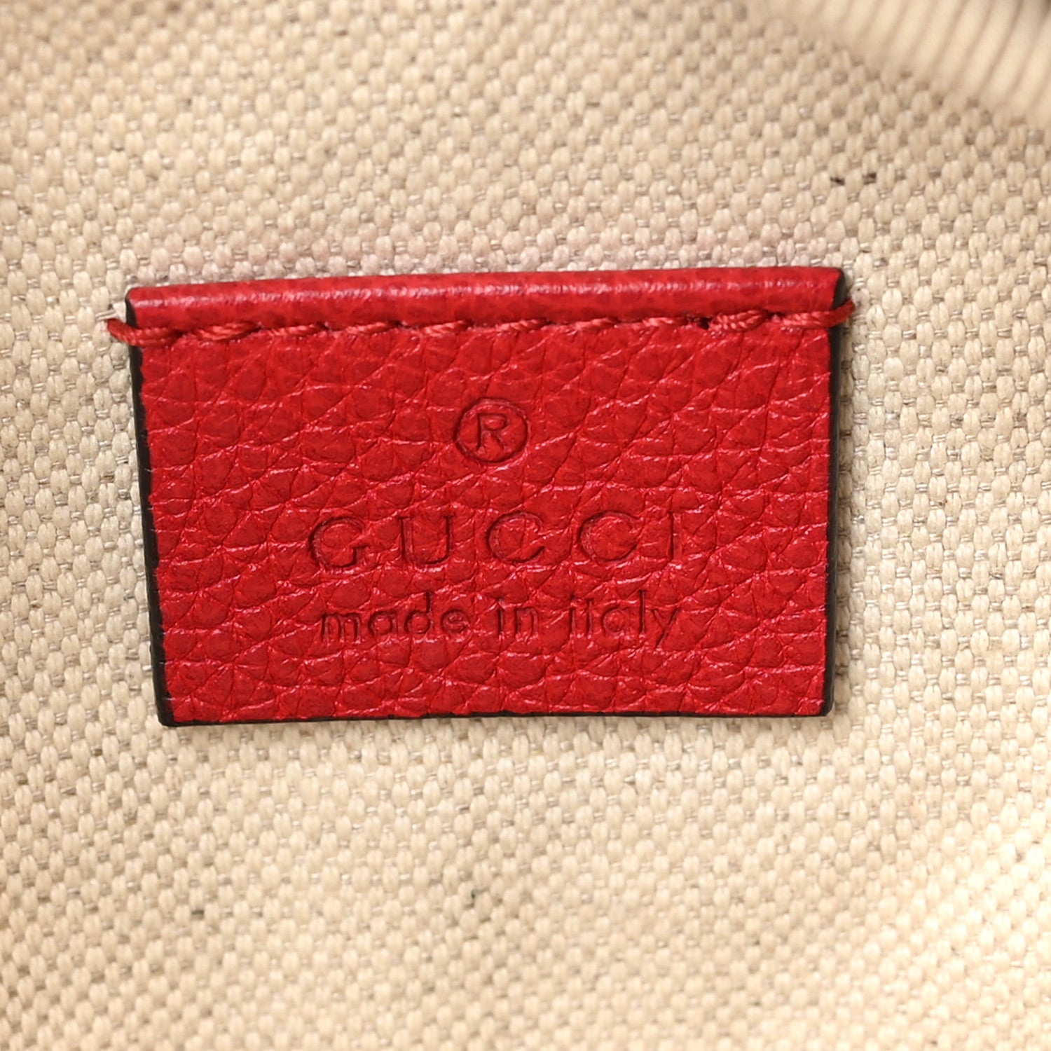 Gucci Grained Calfskin Small Logo Belt Bag Hibiscus Red 5 of 8