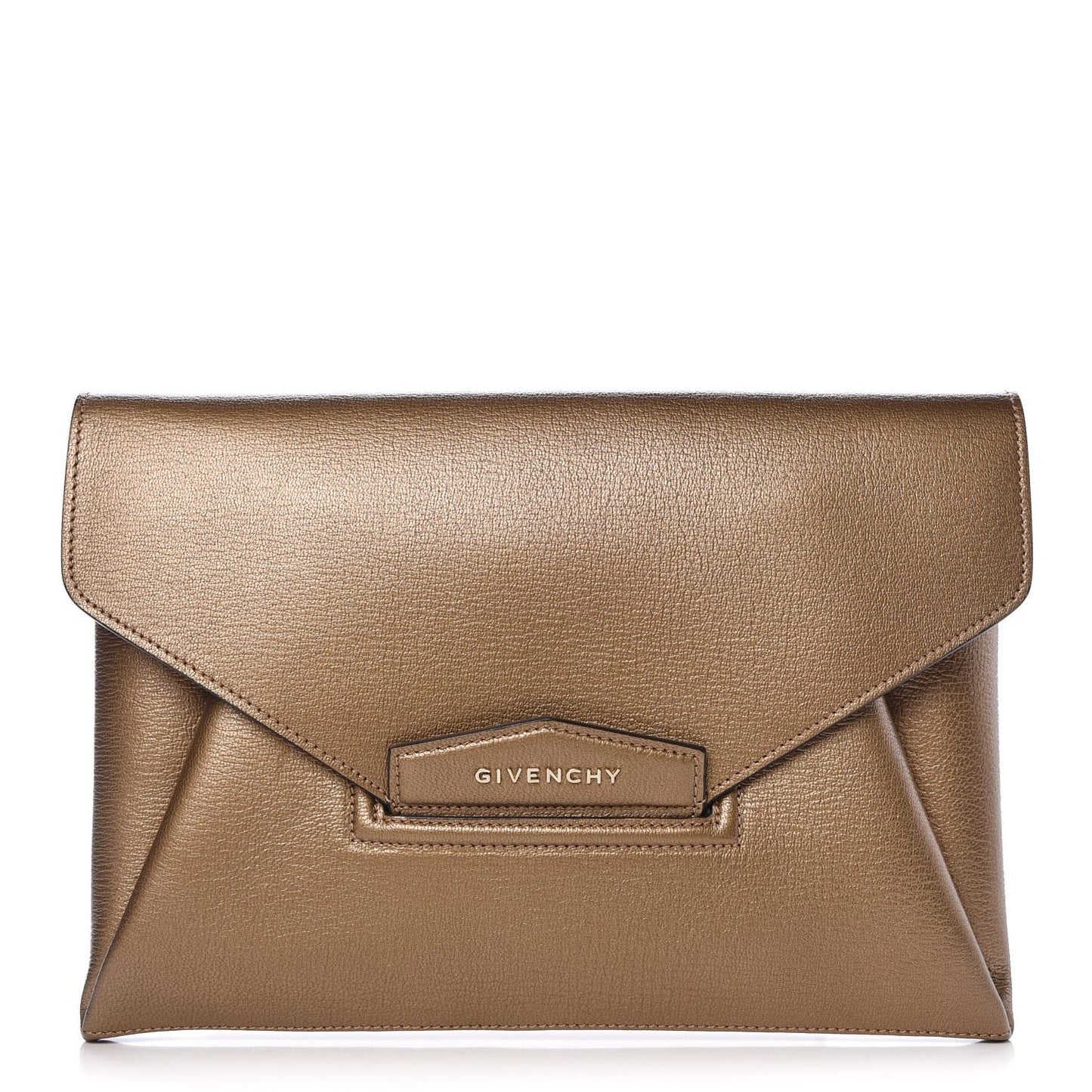 Sugar Goatskin Medium Antigona Envelope Clutch Old Gold