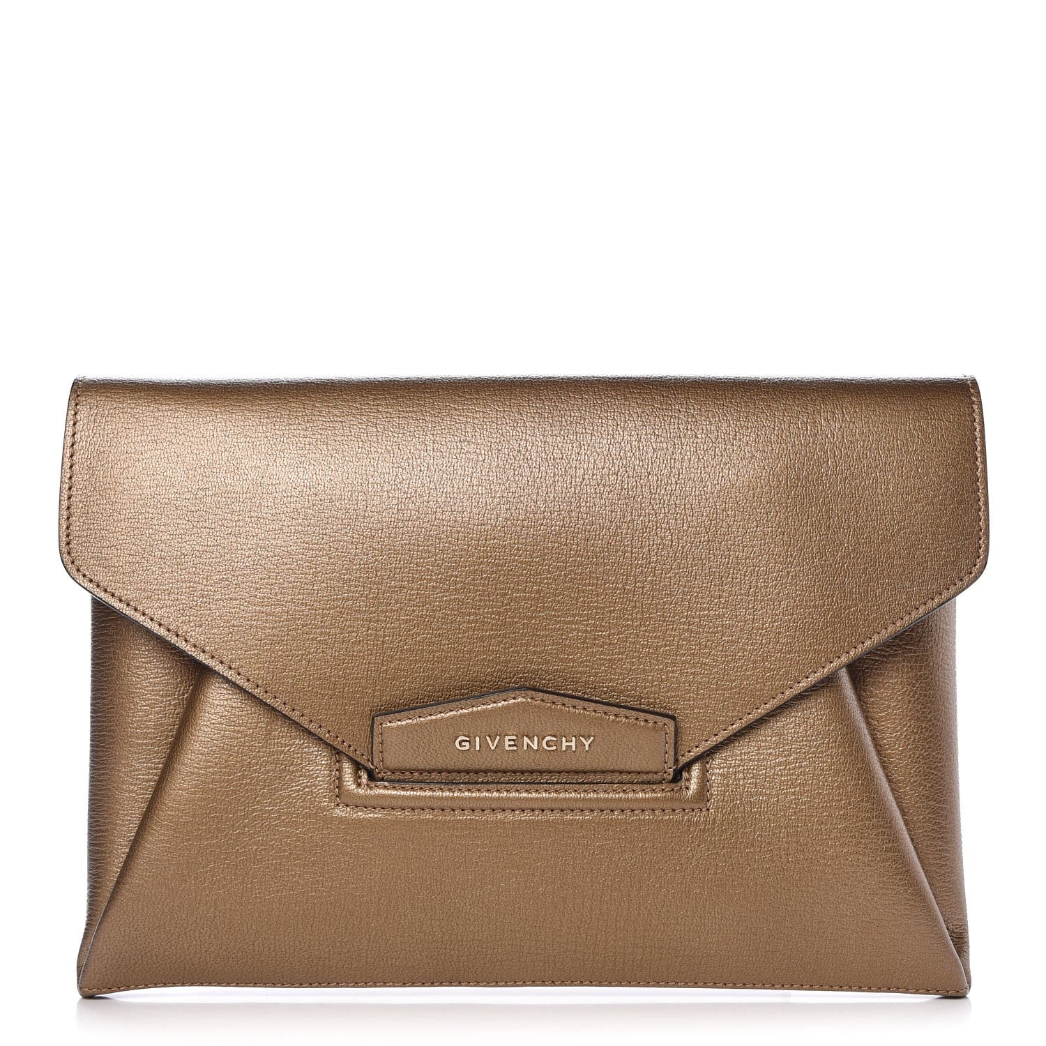 Givenchy Sugar Goatskin Medium Antigona Envelope Clutch Old Gold 1 of 9