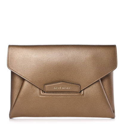 Givenchy Sugar Goatskin Medium Antigona Envelope Clutch Old Gold 1 of 9