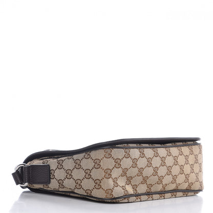 Gucci Monogram Flap Messenger Bag Beige Dark Brown 4 of 11