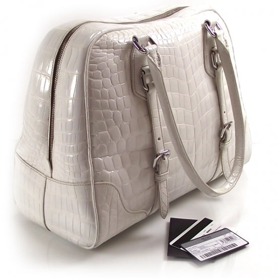 Crocodile Frame Bowler White