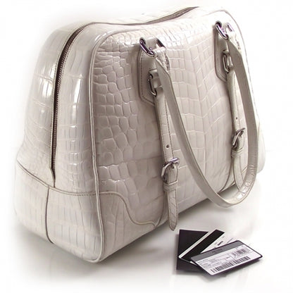 Prada Crocodile Frame Bowler White 3 of 13
