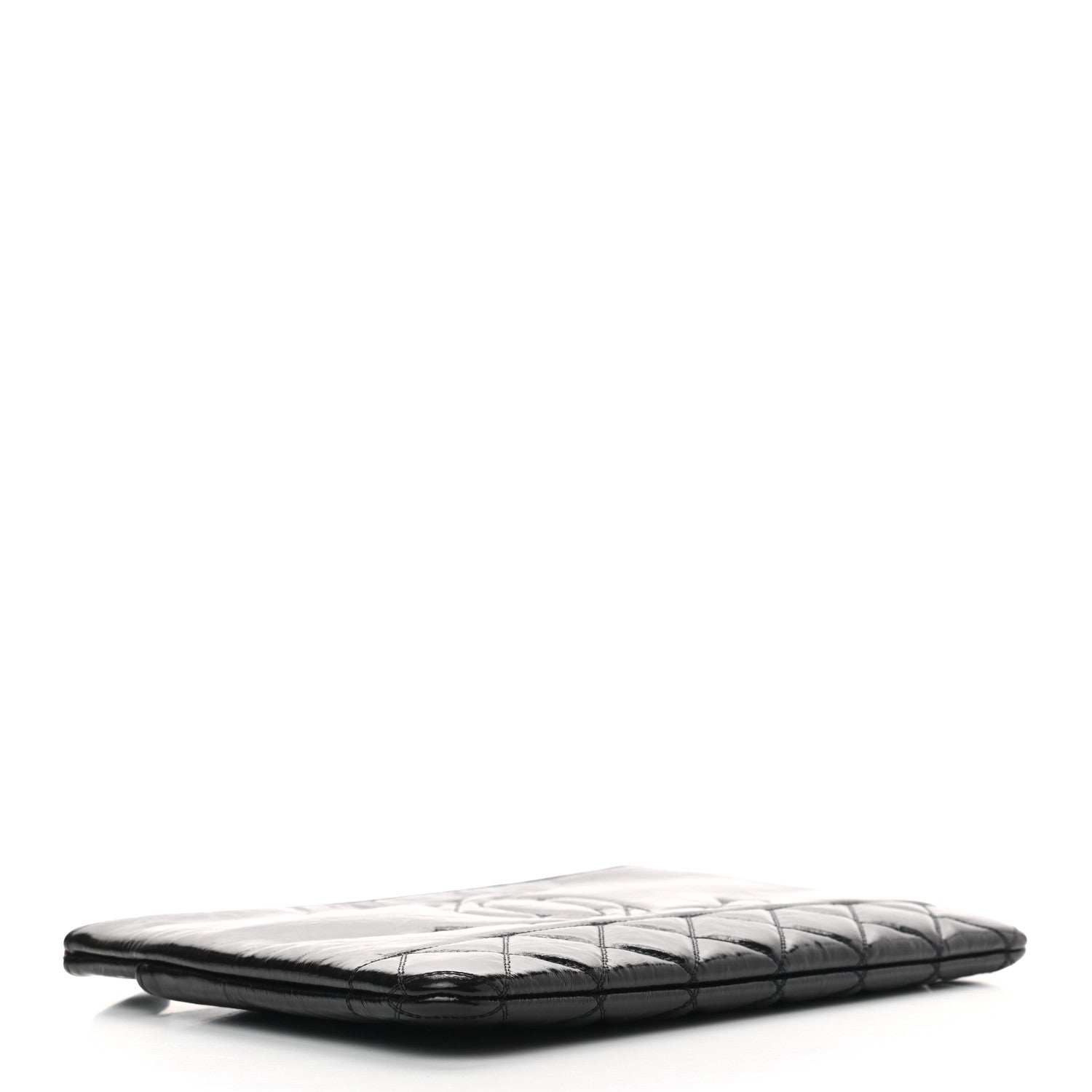 Chanel Shiny Aged Calfskin Quilted Cosmetic Case Black 4 of 7