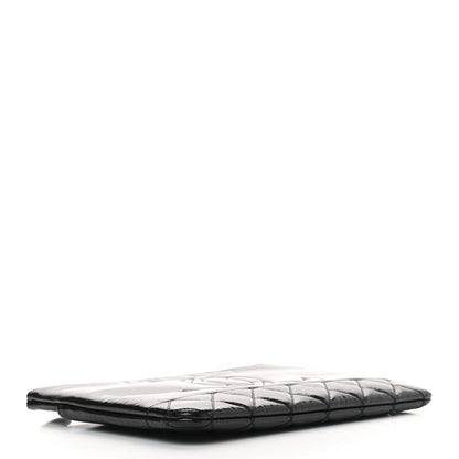 Chanel Shiny Aged Calfskin Quilted Cosmetic Case Black 4 of 7