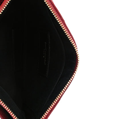 Saint Laurent Grain De Poudre Matelasse Chevron Monogram Bill Pouch Opyum Red 5 of 7