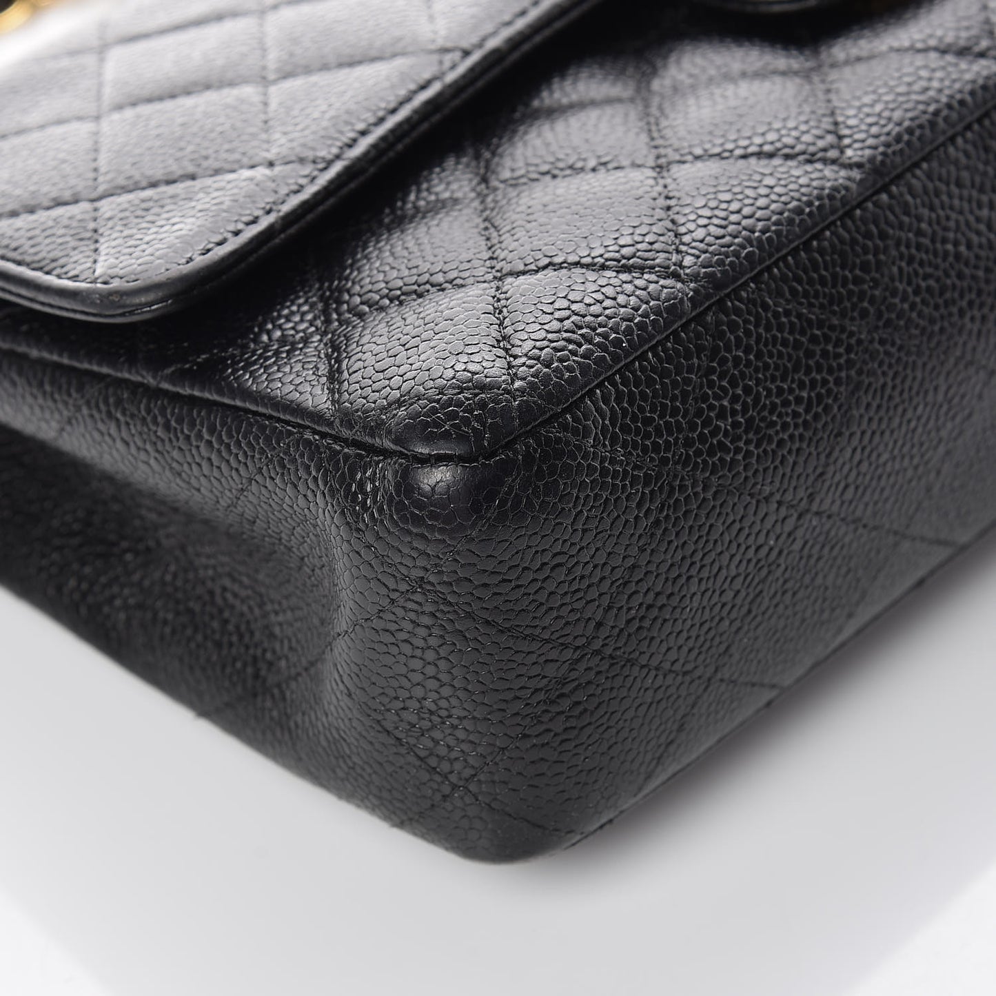 Caviar Quilted Medium Double Flap Black